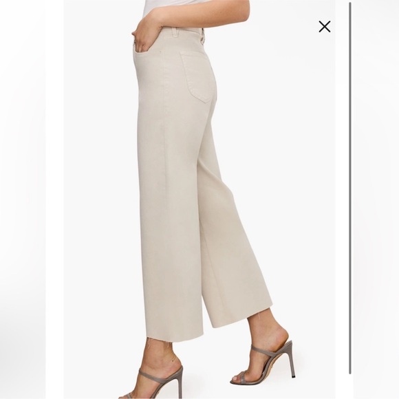 Good American High Rise Cropped Wide Leg Palazzo Jeans Sz 14/32 In Bone NWT - - Picture 3 of 13